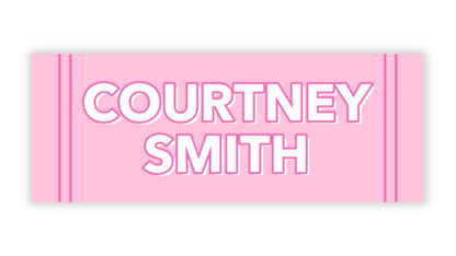 Personalized Water-Resistant Name Labels for School Supplies | 60 Pack (1x2.625") | Block Name, Pink