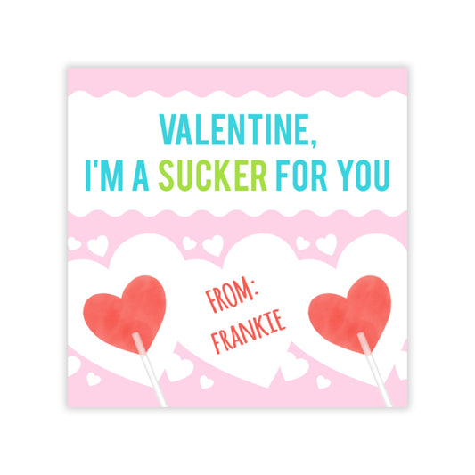 Heart Lollipop Valentine (Pink)