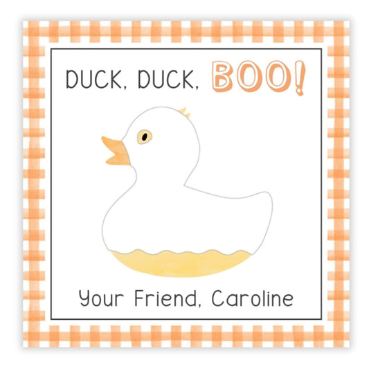Kids Halloween Tags or Stickers - Duck Duck BOO