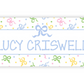 Personalized Water-Resistant Name Labels for School Supplies | 60 Pack (1x2.625") | Confetti Bows - Blue