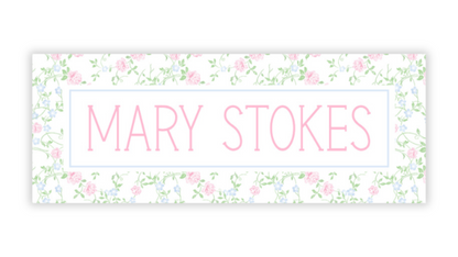 Personalized Water-Resistant Name Labels for School Supplies | 60 Pack (1x2.625") | Coquette Floral