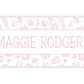Personalized Water-Resistant Name Labels for School Supplies | 60 Pack (1x2.625") | Ditsy Floral - Pink