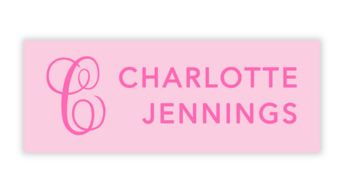 Personalized Water-Resistant Name Labels for School Supplies | 60 Pack (1x2.625") | Monogram - Pink