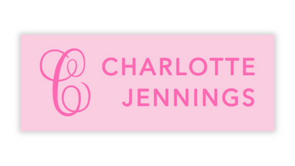 Personalized Water-Resistant Name Labels for School Supplies | 60 Pack (1x2.625") | Monogram - Pink