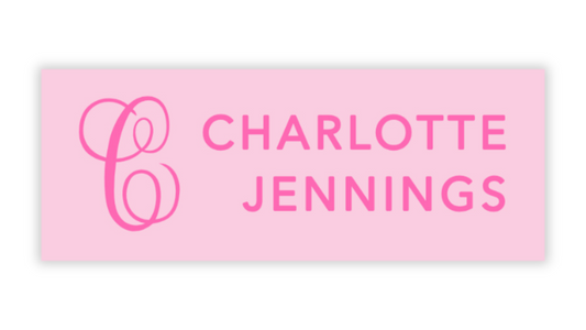 Personalized Water-Resistant Name Labels for School Supplies | 60 Pack (1x2.625") | Monogram - Pink