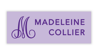 Personalized Water-Resistant Name Labels for School Supplies | 60 Pack (1x2.625") | Monogram - Purple
