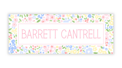 Personalized Water-Resistant Name Labels for School Supplies | 60 Pack (1x2.625") | Pastel Millefleur