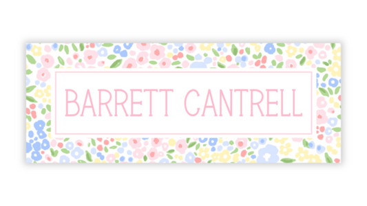 Personalized Water-Resistant Name Labels for School Supplies | 60 Pack (1x2.625") | Pastel Millefleur