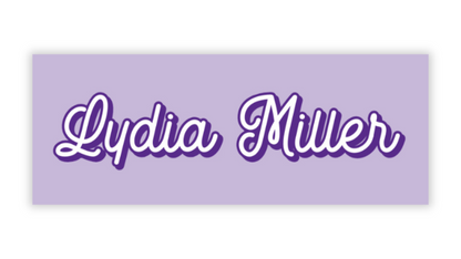 Personalized Water-Resistant Name Labels for School Supplies | 60 Pack (1x2.625") | Script - Purple