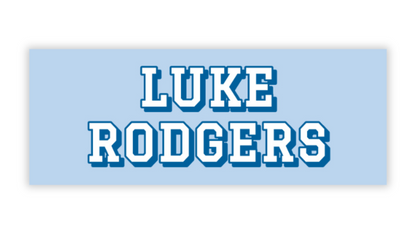 Personalized Water-Resistant Name Labels for School Supplies | 60 Pack (1x2.625") | Varsity - Blue