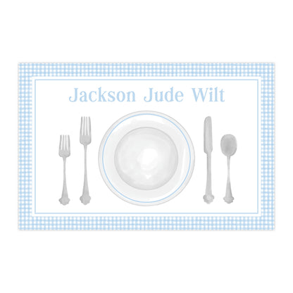 Laminated Table Setting Placemat (Blue)