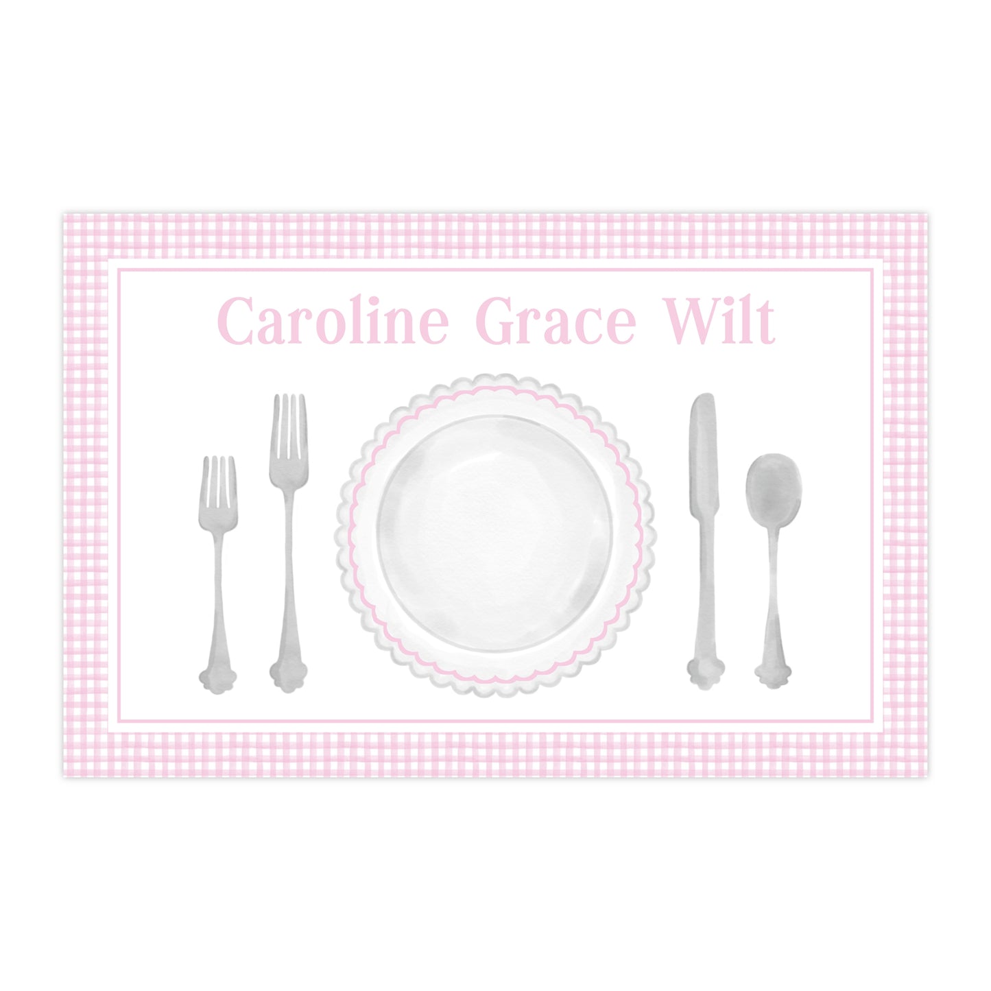 Laminated Table Setting Placemat (Pink)