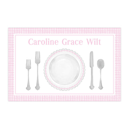 Laminated Table Setting Placemat (Pink)