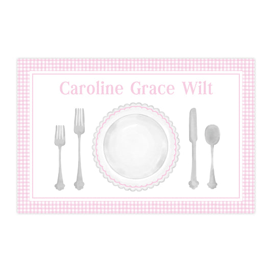 Laminated Table Setting Placemat (Pink)