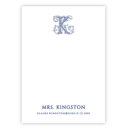 Monogram Teacher Notepad