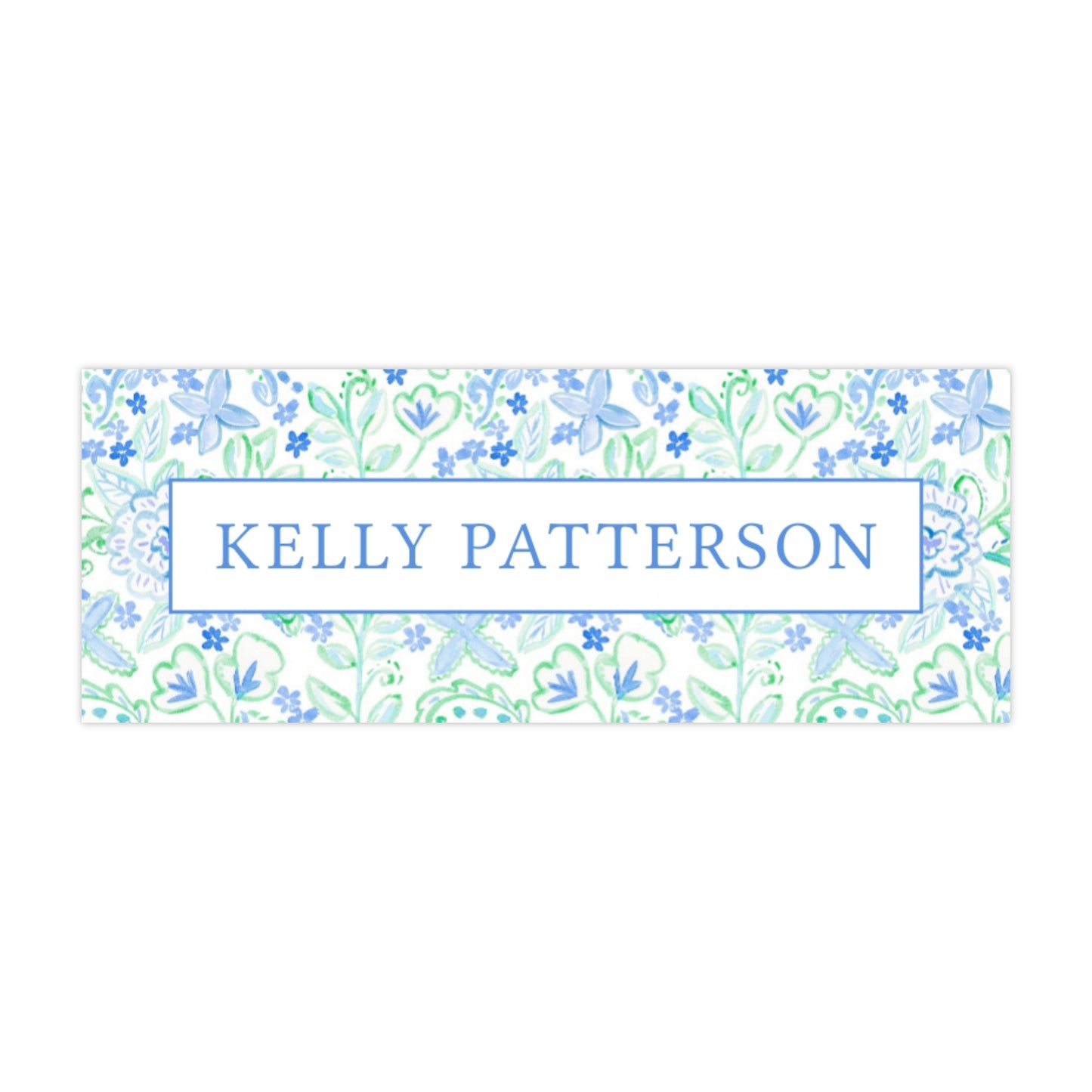 watercolor coastal blue water resistant school supply name labels