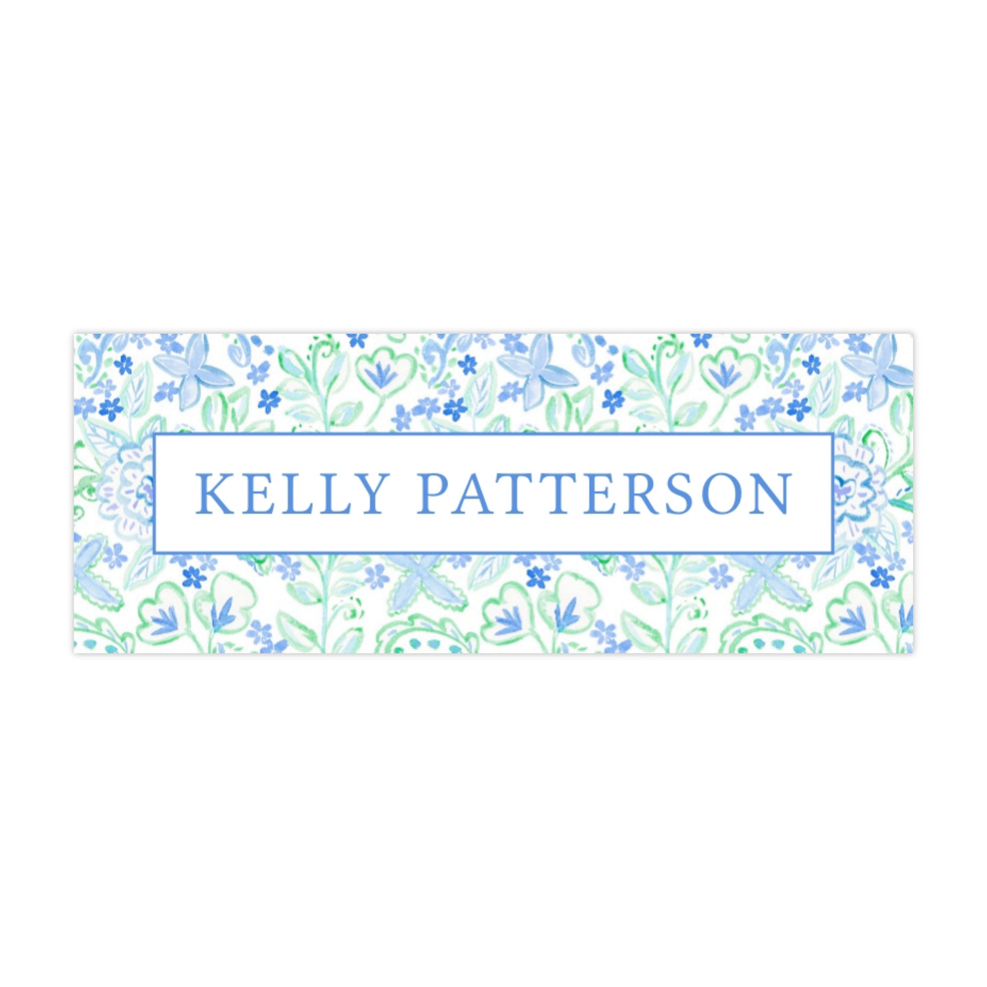 watercolor coastal blue water resistant school supply name labels