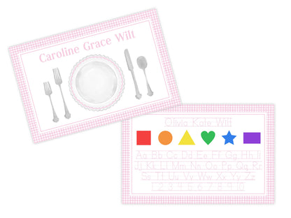 Laminated Table Setting Placemat (Pink)