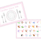 Laminated Table Setting Placemat (Pink)