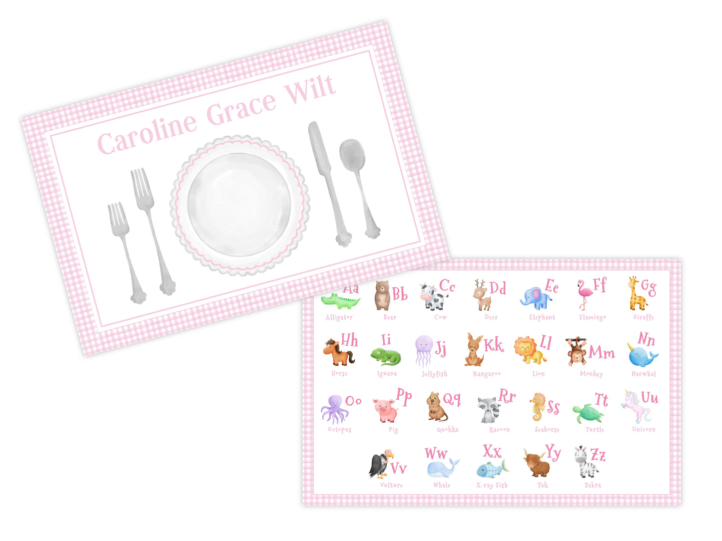 Laminated Table Setting Placemat (Pink)