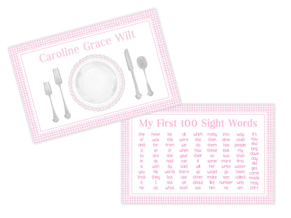 Laminated Table Setting Placemat (Pink)