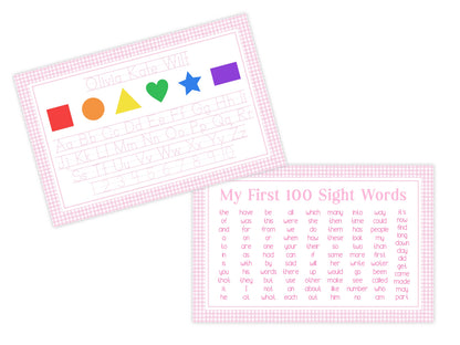Laminated Shapes and Tracing Placemat (Pink)