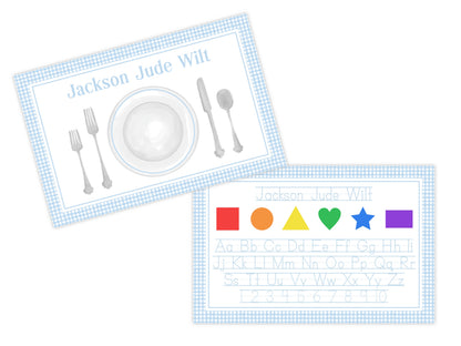 Laminated Table Setting Placemat (Blue)