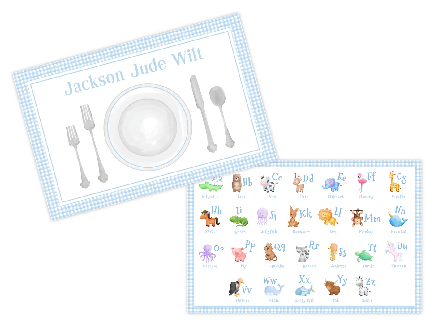 Laminated Table Setting Placemat (Blue)