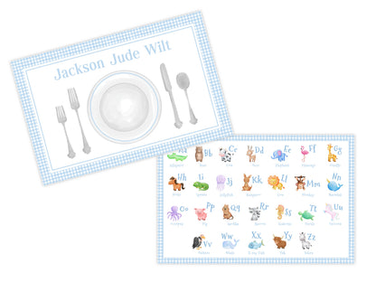 Laminated Table Setting Placemat (Blue)
