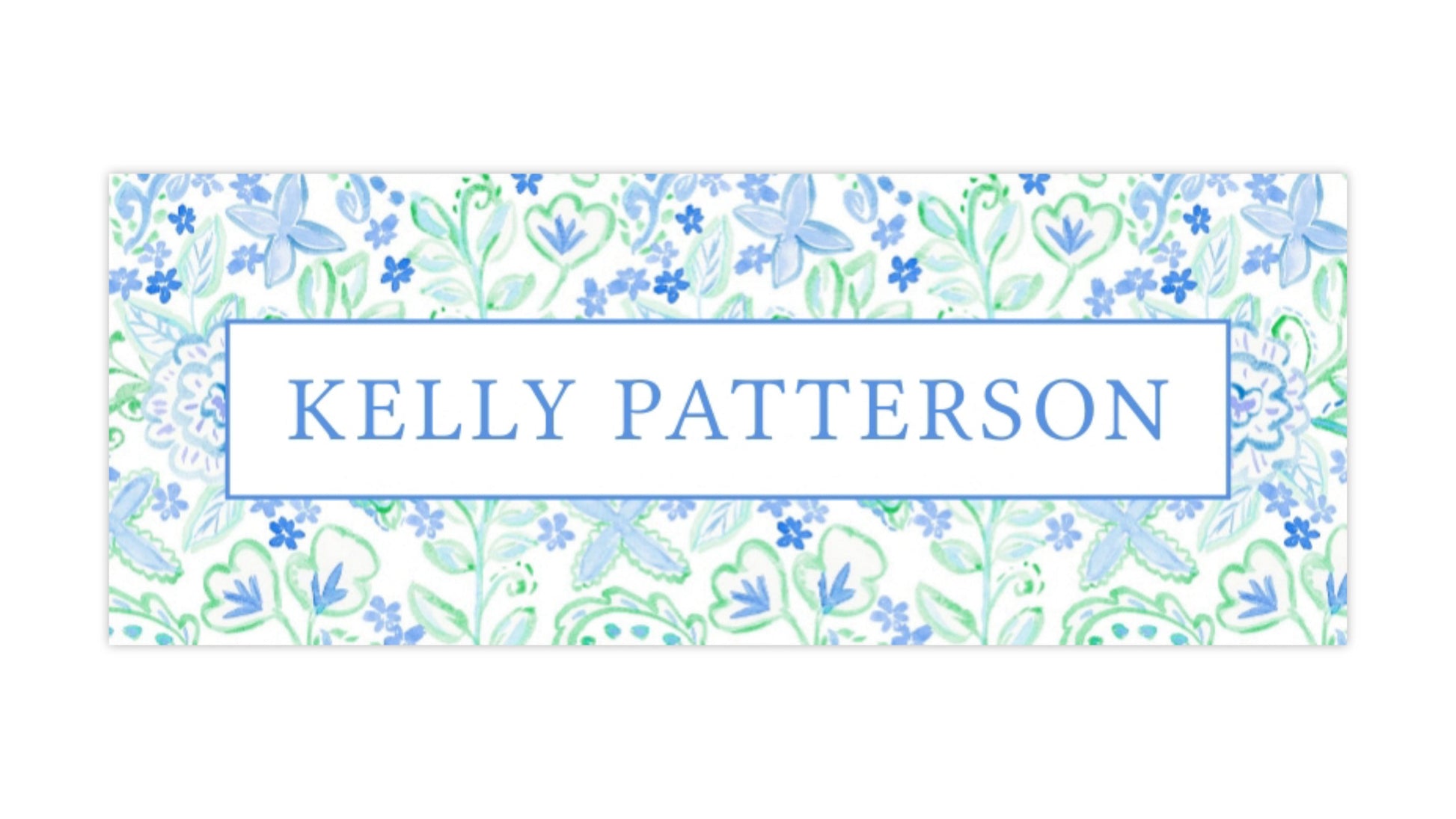 watercolor coastal blue water resistant school supply name labels